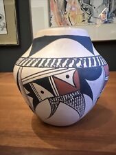 Navajo  Pueblo Fine Line Hand Painted Pottery by A Tsinnijinnie 5” picture