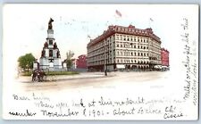 Detroit Michigan Postcard Russel House Building Exterior Soldier's Monument 1901 picture