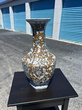19” Vintage Chinese Asian Floral Accent Vase Great condition 11x11x19in picture