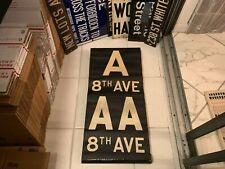 VINTAGE NY NYC R1/9 SUBWAY ROLL SIGN A AA 8 AVENUE TIMES SQUARE BLEECKER STREET picture