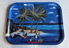EXBRAYAT Catherine GSC 1990 Tropical Beach Melamine Serving Tray picture