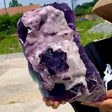 17.38LB Rare crystal samples of transparent purple cubic fluorite/China picture