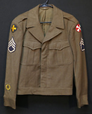 WWII US 33rd Infantry Division 8th Army S/Sgt. Jacket Field Wool OD Ike 38R 1945 picture