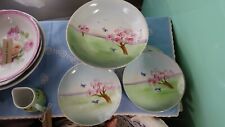 Vintage Hand Painted Nippon Dessert Set with Six Bowls and Stand picture