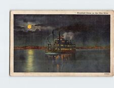 Postcard Moonlight Scene on the Ohio River Ohio USA picture