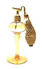 Vintage Atomizer DeVilbiss Iridescent Art Deco Glass Perfume Bottle Signed 6