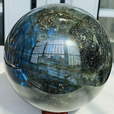 3200g Natural labradorite ball rainbow quartz crystal sphere gem reiki healing picture