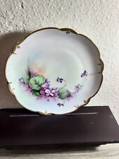 PICKARD HAND PAINTED VIOLETS ON BAVARIAN PORCELAIN picture