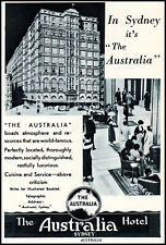 1934 The Australia Hotel Sydney Australia travel vintage art-photo print ad XL9 picture
