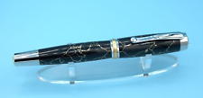 Black  and Gold Matrix Artisan Statesman Rollerball Pen in Rhodium & 22k Gold picture