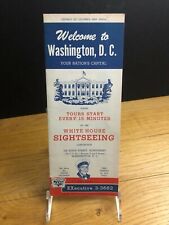 VINTAGE 1956 WELCOME TO WASHINGTON DC WHITE HOUSE TRAVEL BROCHURE picture