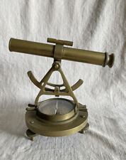 Vintage Brass Theodolite Alidade Telescope Compass - 12 Inches Long (extended) picture