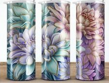 1pc New Stainless Steel 20oz Peony Flowers Tumbler Skinny Cup picture