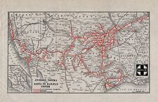 1923 Antique SANTA FE RAILWAY Map Vintage Santa Fe RAILROAD Map 1479 picture