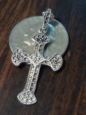 Vintage Sterling Silver Cross With Dotted Design Fancy Catholic picture