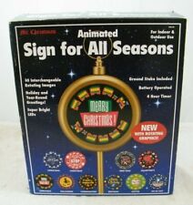 NEW MR CHRISTMAS ANIMATED SIGN FOR ALL SEASONS, 10 IMAGES, LED'S, BATTERIES picture