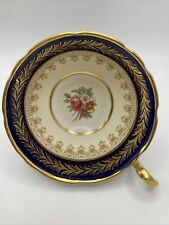 Aynsley Tea Cup In Cobalt Blue With Floral Pattern Gold Gilt, No Saucer picture