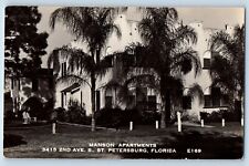 St. Petersburg Florida FL Postcard RPPC Photo Manson Apartments c1940's Vintage picture