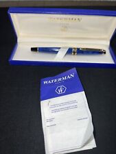 Waterman Paris  ballpoint Pen Blue Marble In Box picture