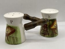 Vintage Davar Salt and Pepper Shakers Wood Handle For Barbecue Retro MCM picture
