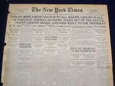 1918 APRIL 3 NEW YORK TIMES - 1,500,000 MORE AMERICANS IN NEW CALL - NT 8200 picture