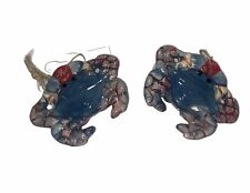 Beachcombers Coastal Maryland Blue Crab Ceramic Holiday Ornament Set of 2 picture