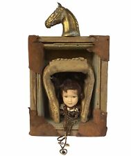 Unique Rustic Cowboy Western Art ~ Cowhide Leather and Barn Wood Doll picture