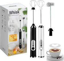 Electric Milk Frother Handheld Double Whisk Foam Maker USB Rechargeable Frother  picture
