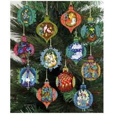 Designocracy 12 Days of Christmas Set Wooden Ornaments G.DeBrekht Hand  Painted picture