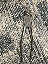 Vintage Utica 2001-8 Side Cutting Button Pliers Fence Wire Cutter Lineman's USA picture