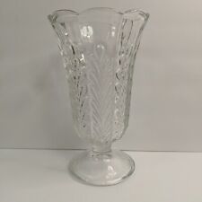 Vintage E.O. Brody Co. M5200 Pedestal Glass Vase Flower Fern Pattern picture