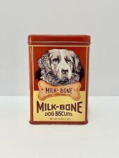 Milk Bone Dog Biscuit Treat Tin Red Collector Canister 16 oz Vintage 1995 picture