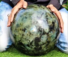 Huge Flashy 290MM / 77.8lb Green Labradorite Crystal Stone Healing Sphere Globe picture