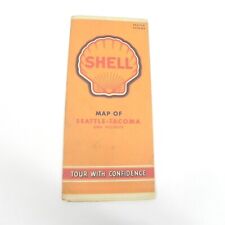 VINTAGE 1946 SHELL OIL COMPANY MAP OF SEATTLE TACOMA WASHINGTON TOURING GUIDE picture