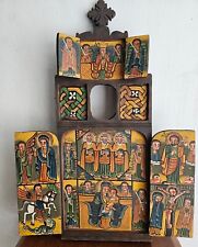 Hand made Ethiopian Wooden Icon with Cross Hand Painted Ethiopia African Art picture