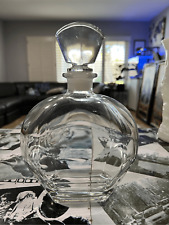 Vintage Italian Clear Crystal Decanter Wine Whiskey with Stopper 9 Inches Tall H picture