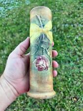 Red Rose Yellow Bow Ceramic Bud Vase Weller Flemish 1920s Vintage Art Pottery picture