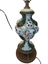Vintage Italian Capodimonte Figural Porcelain Table Lamp with Dolphin Base picture