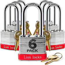 6 Keyed-Alike Padlocks w/ 2â€ Long Shackle 12 Keys 6PACK Long Shackle picture