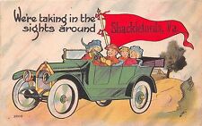 SHACKLESFORD VA WE'RE TAKING IN THE SIGHTS FAMILY IN ANTIQUE CAR POSTCARD 1917 picture