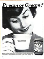 1962 Pream Vintage Print Ad Pream Or Cream Skeptical Woman Holding Coffee Cup picture
