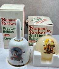 Vintage Norman Rockwell First & Second Limited Edition Ornament and Bell Boxed picture