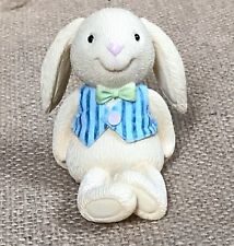 1 3/4 Inch Resin Sitting Lop Eared Bunny Rabbit In Vest Figurine Easter Kitsch picture