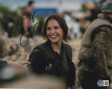 Felicity Jones 10x8 signed in Black Star Wars Rogue One already with beckett picture
