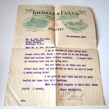 ORIGINAL Antique Invoice Letter Head 1926 Signed Will Evans Corona Pop England picture