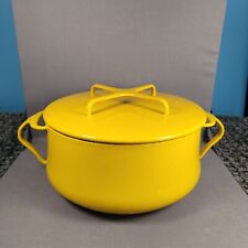 Vintage Dansk Yellow Enamel Kobenstyle 3 Qt Dutch Oven Pot w/ Trivet Lid France picture