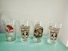 4 VTG Coca Cola Glasses 2 Victorian Lady Archives  Company And 2 Others 16 Oz picture