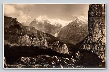 c1950 RPPC Wetterhorn & Schreckhorner Mountains Swiss Alps VTG Postcard picture