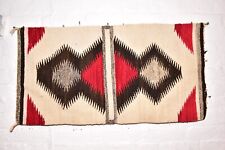 Antique Navajo Rug Native American Indian Eye Dazzler 37x19 Textile Weaving VTG. picture