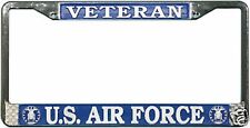 AIR FORCE VETERAN USAF CHROME CAR LICENSE PLATE FRAME  picture
